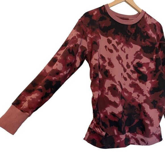 Isabel Maternity Small Purple Tie Dye Sweatshirt Cinched Sides Loungewear - Picture 5 of 10